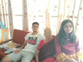 Thankam Mami with Aryan and Avantika